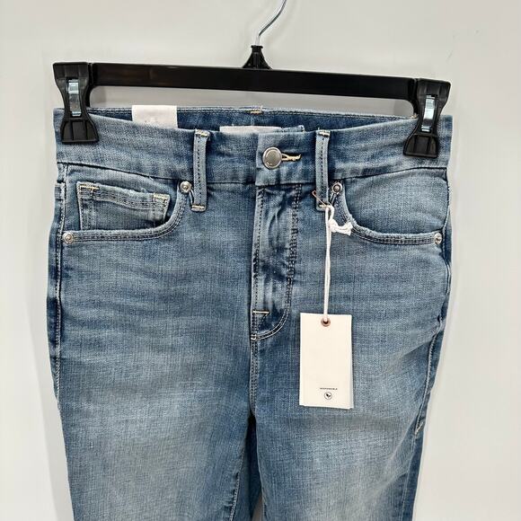 GOOD AMERICAN NWT Good Waist Crop Denim Jean in Blue634 // 0 - Picture 12 of 14